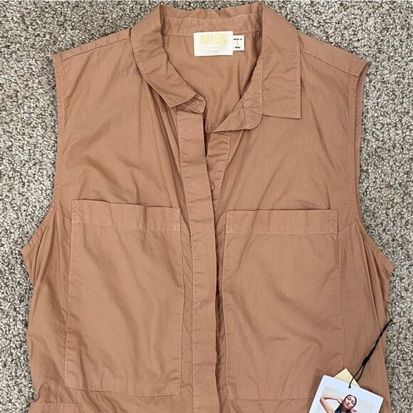 Nation LTD Womens Bixby Romper, Tan/Brown Sz Small BRAND NEW! - Picture 4 of 8